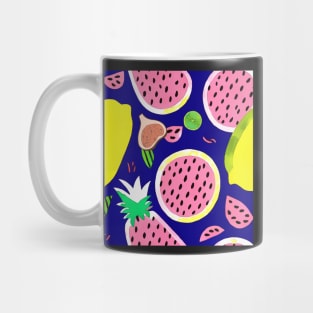 Large scale vector tropical fruits in 70s style Mug